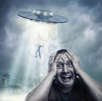 Scared by UFO man screaming at night 