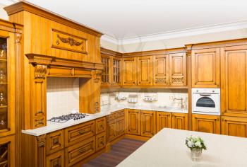 Luxury pine wood beautiful custom kitchen interior design