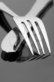 Close-up of fork and knife
