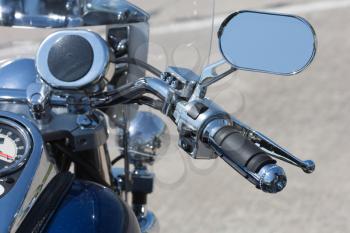 Chromed handlebar of a motorcycle