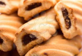 Closeup of jam stick cookies
