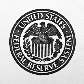 Close-up of United States Federal Reserve System symbol
