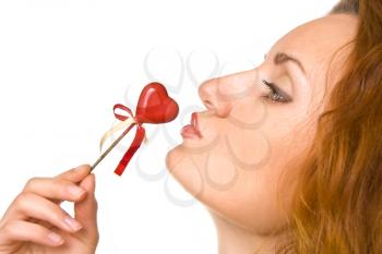 Kissing the red heart