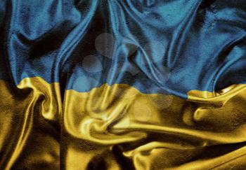 Background of grunge Ukraine waving flag