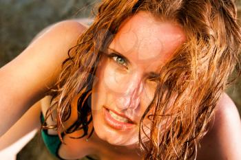 Portrait of hot sexy wet woman