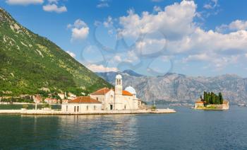 Small church on the island in the sea, Montenegro
