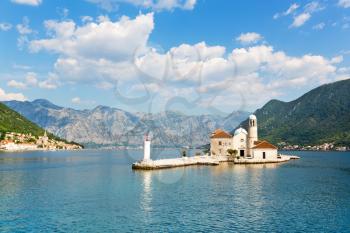 Old church on the island in the sea, Montenegro