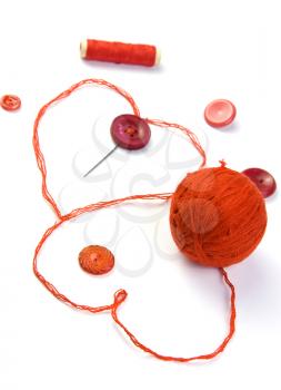 Red thread with attributes in hearts shape