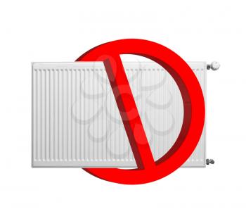 No heating sign isolated on white