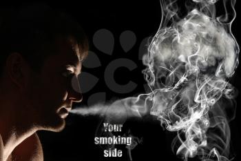 Smoker and death. You smoking side concept