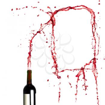 Blank template of splashing red wine 