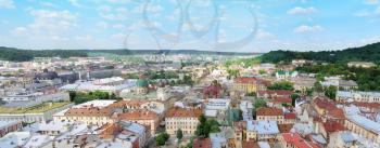Panorama of the Lviv, Ukraine. Photo has been made from the tower hall