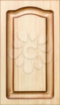 Wooden decorated facade of furniture closeup picture
