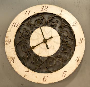 Classic clock on the wall with moving pointer