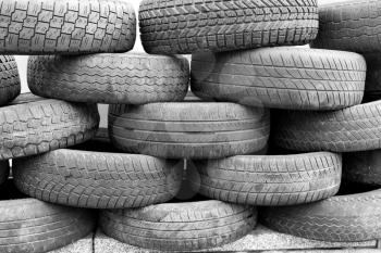 Tire stack background. Close up picture