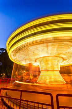 Fast merry-go-round lighting in the hight