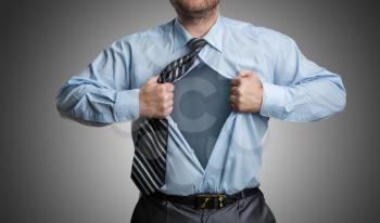 Businessman with emptiness inside his shirt