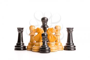Set of chess figures isolated on white 