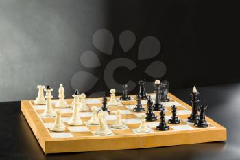 Chess figures standing on the board