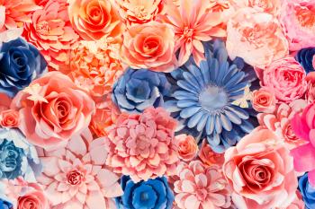 Many artificial decoratory flowers background