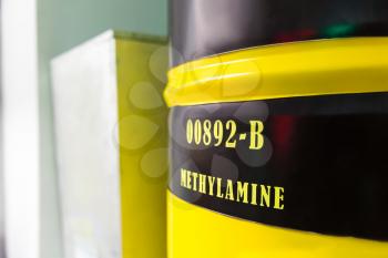 Big yellow barrel with methylamine