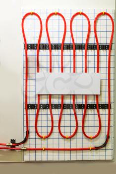Set of heating floor system pipeline
