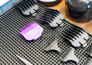 Close up of different sizes for hair clipper