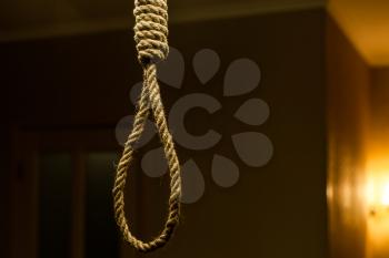 Suicide rope loop. Suicide noose concept