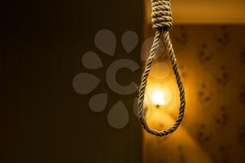 Suicide rope loop. Suicide noose concept