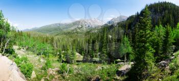 Rocky mountains landscape panoramic view at Estes Park, Colorado US