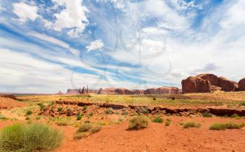 Red sandstones landscape at Monument Valley National Tribal Park, Navajo, Utah USA