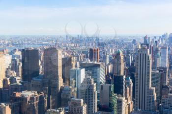 Manhattan downtown skyline with skyscrapers, panorama, New York City USA