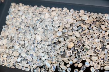 Gem stone collection closeup, Sri Lanka treasures. Ceylon precious jewels