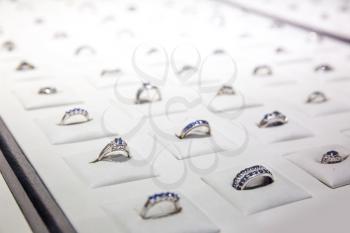 Gemstone decorated rings collection, Ceylon treasures. Sri Lanka precious jewels