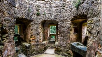 Old castle ruins, ancient stone house. Traditional european architecture, famous places for tourism and travel