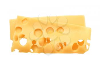 Thin slice of Swiss cheese 