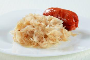 Roasted sausage and sauerkraut