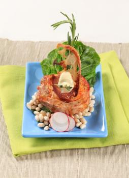 Marinated pork with white beans