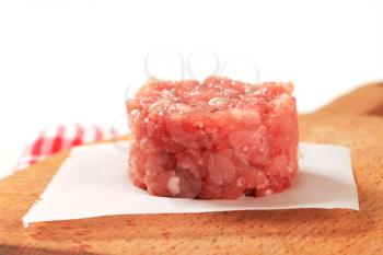 Fresh minced meat on a cutting board