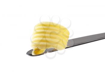 Butter curl on a knife