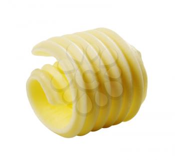Butter curl isolated on white
