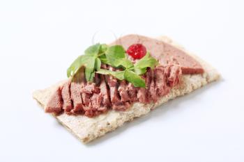 Crispbread with butter and liver pate
