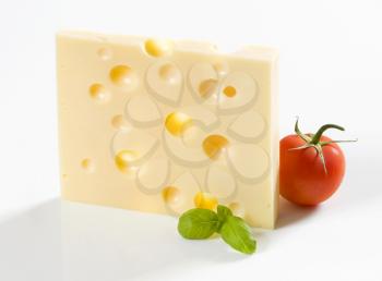 Slice of Emmentaler cheese