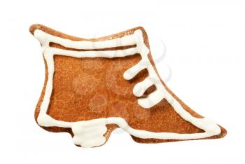 Gingerbread cookie in the shape of a shoe
