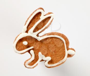 Gingerbread cookie in the shape of a rabbit