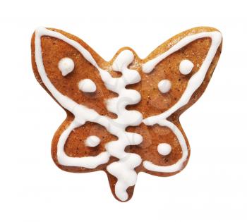 Gingerbread cookie in the shape of a butterfly
