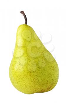 Green pear isolated on white - detail