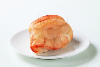 Roast turkey breast on plate