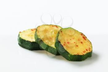 Slices of pan fried zucchini