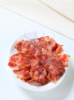 Crispy rashers of streaky bacon